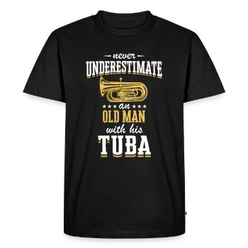 Tuba Tubist - Men's Premium Organic T-Shirt - black - Front - Nico (187cm)