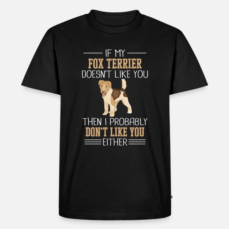 Foxterrier Hund - Männer Premium Bio T-Shirt - Schwarz