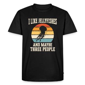 Jellyfish - Men's Premium Organic T-Shirt - black - Front - Nico (187cm)