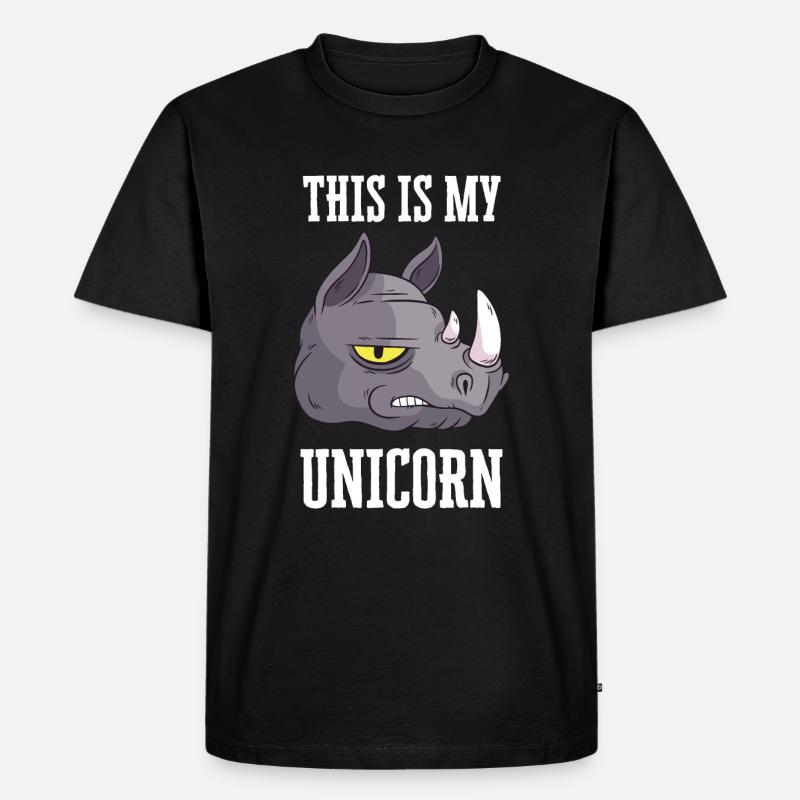 Nashorn - Männer Premium Bio T-Shirt - Schwarz