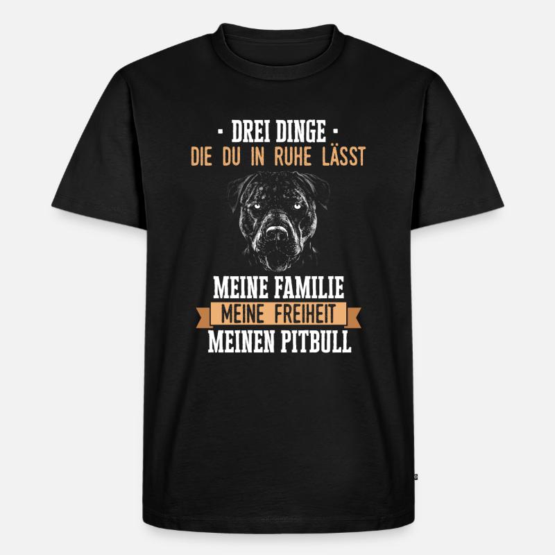 Pitbull Hund - Männer Premium Bio T-Shirt - Schwarz