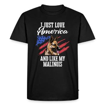 Chien Malinois - T-shirt Premium bio Homme - noir - Devant - Nico (187cm)