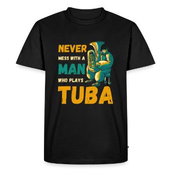 Tuba Tubist - Men's Premium Organic T-Shirt - black - Front - Nico (187cm)