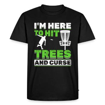 Frisbee Disc Golf - Men's Premium Organic T-Shirt - black - Front - Nico (187cm)