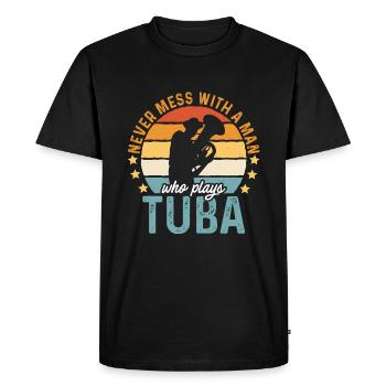 Tuba Tubist - Men's Premium Organic T-Shirt - black - Front - Nico (187cm)