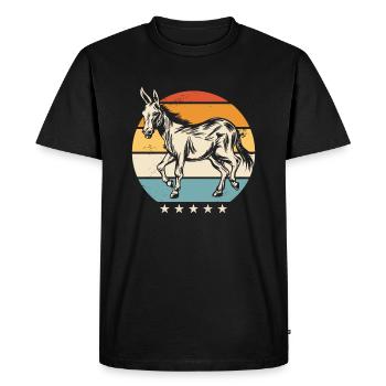 Âne Âne Animal - T-shirt Premium bio Homme - noir - Devant - Nico (187cm)