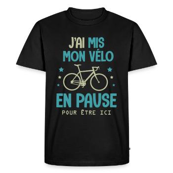 Cadeau vélo velo Humour velos sport cycliste - T-shirt Premium bio Homme - noir - Devant - Nico (187cm)