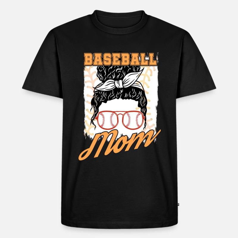Baseball Mama - Männer Premium Bio T-Shirt - Schwarz