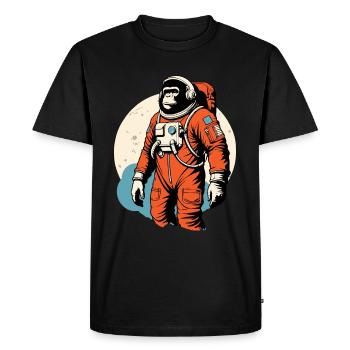 Un singe dans une combinaison spatiale - T-shirt Premium bio Homme - noir - Devant - Nico (187cm)