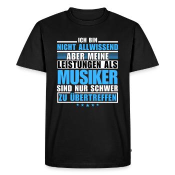 Unsurpassed performance as a musician - Men's Premium Organic T-Shirt - black - Front - Nico (187cm)
