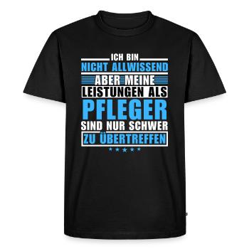 Unsurpassed performance as a caregiver - Men's Premium Organic T-Shirt - black - Front - Nico (187cm)