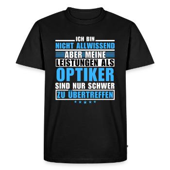 Des performances inégalées en tant qu’opticien - T-shirt Premium bio Homme - noir - Devant - Nico (187cm)