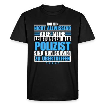 Des performances inégalées en tant que policier - T-shirt Premium bio Homme - noir - Devant - Nico (187cm)