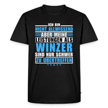 Unrivalled performance as a winemaker - Men's Premium Organic T-Shirt - black - Front - Nico (187cm)
