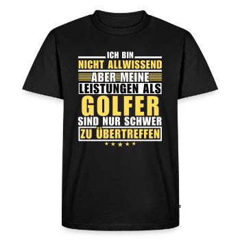 Unmatched performance as a golfer - Men's Premium Organic T-Shirt - black - Front - Nico (187cm)