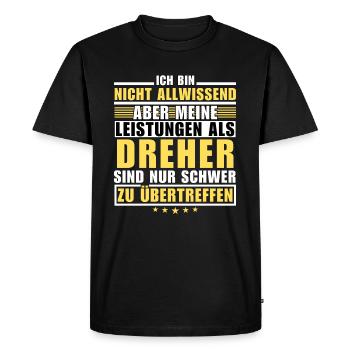 Unmatched performance as a turner - Men's Premium Organic T-Shirt - black - Front - Nico (187cm)