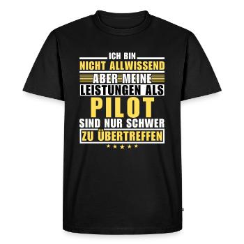 Unmatched performance as a pilot - Men's Premium Organic T-Shirt - black - Front - Nico (187cm)