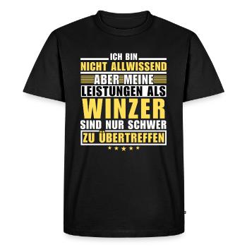 Unrivalled performance as a winemaker - Men's Premium Organic T-Shirt - black - Front - Nico (187cm)