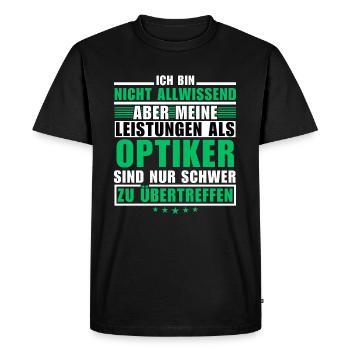 Des performances inégalées en tant qu’opticien - T-shirt Premium bio Homme - noir - Devant - Nico (187cm)
