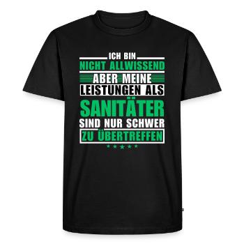 Unmatched performance as a paramedic - Men's Premium Organic T-Shirt - black - Front - Nico (187cm)