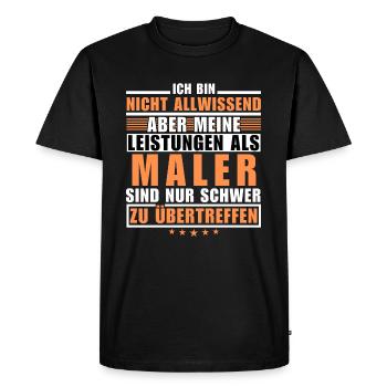Unsurpassed performance as a painter - Men's Premium Organic T-Shirt - black - Front - Nico (187cm)