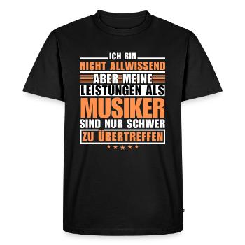 Unsurpassed performance as a musician - Men's Premium Organic T-Shirt - black - Front - Nico (187cm)