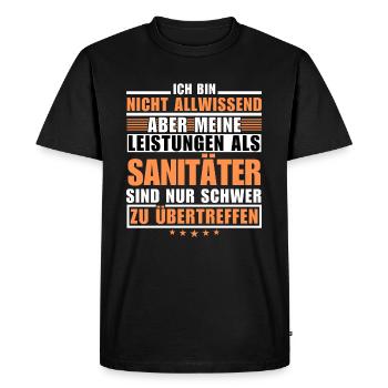 Unmatched performance as a paramedic - Men's Premium Organic T-Shirt - black - Front - Nico (187cm)