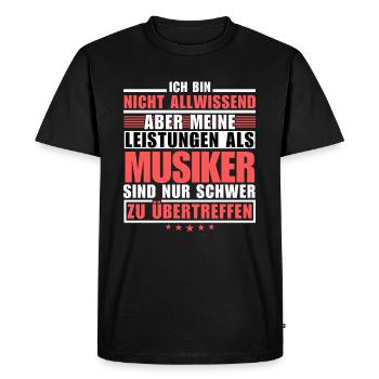 Unsurpassed performance as a musician - Men's Premium Organic T-Shirt - black - Front - Nico (187cm)