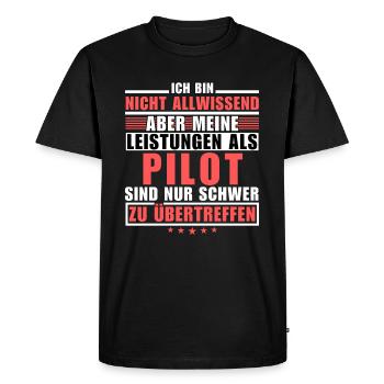 Des performances inégalées en tant que pilote - T-shirt Premium bio Homme - noir - Devant - Nico (187cm)
