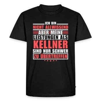 Des performances inégalées en tant que serveur - T-shirt Premium bio Homme - noir - Devant - Nico (187cm)