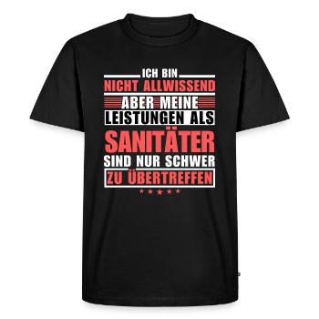 Unmatched performance as a paramedic - Men's Premium Organic T-Shirt - black - Front - Nico (187cm)