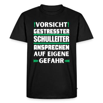 Don't talk to a stressed headmaster! - Men's Premium Organic T-Shirt - black - Front - Nico (187cm)