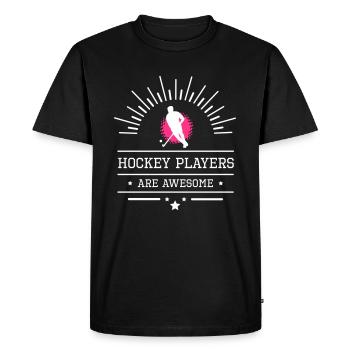 Hockey players are awesome - Men's Premium Organic T-Shirt - black - Front - Nico (187cm)