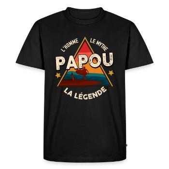 Cadeau pour mon papou de légende citation tendre - T-shirt Premium bio Homme - noir - Devant - Nico (187cm)