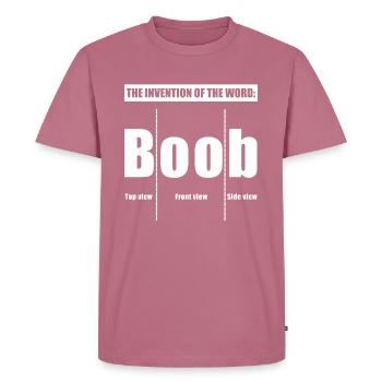 L’invention du mot | drôles de dictons, seins - T-shirt Premium bio Homme - mauve - Devant - Nico (187cm)