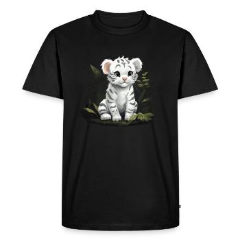 Baby White Tiger Wildcat Jungle - Men's Premium Organic T-Shirt - black - Front - Nico (187cm)