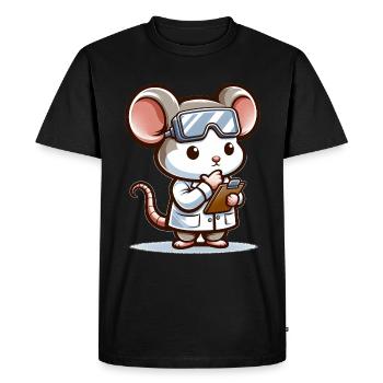 Scientifique de la souris mignonne - T-shirt Premium bio Homme - noir - Devant - Nico (187cm)