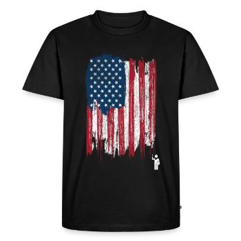 Painting the Flag - Men's Premium Organic T-Shirt - black - Front - Nico (187cm)