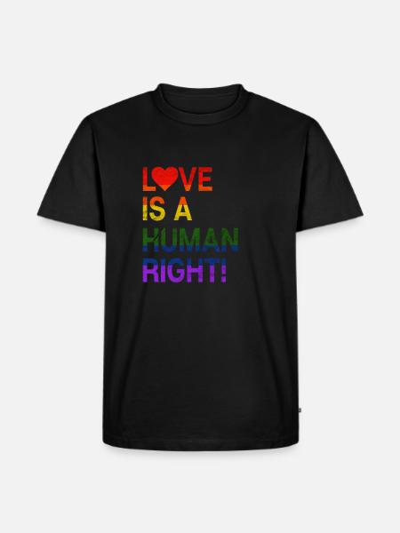 Love is a human right - Men's Premium Organic T-Shirt - black