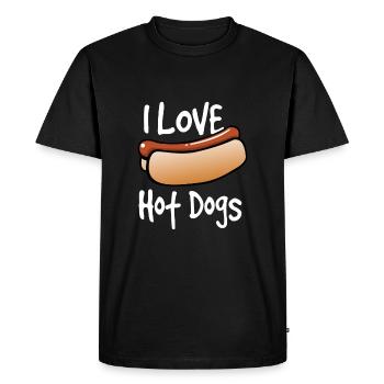 J'adore les hot-dogs - T-shirt Premium bio Homme - noir - Devant - Nico (187cm)
