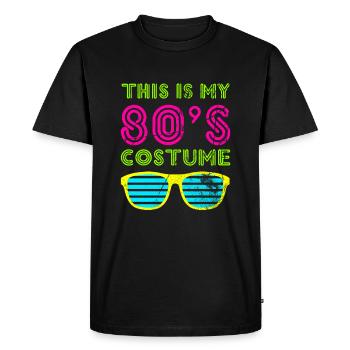This Is My 80s Costume T-Shirt Retro Vintage Neon - Men's Premium Organic T-Shirt - black - Front - Nico (187cm)