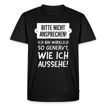 S'il vous plaît ne faites pas appel! - T-shirt Premium bio Homme - noir - Devant - Nico (187cm)