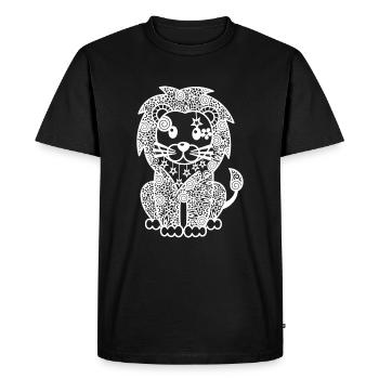 Lion - Men's Premium Organic T-Shirt - black - Front - Nico (187cm)