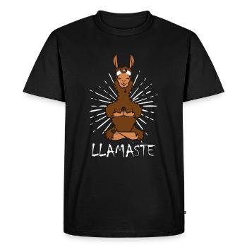 Lama Meditation - Men's Premium Organic T-Shirt - black - Front - Nico (187cm)