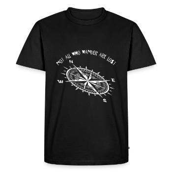 Hiker's Compass - Men's Premium Organic T-Shirt - black - Front - Nico (187cm)