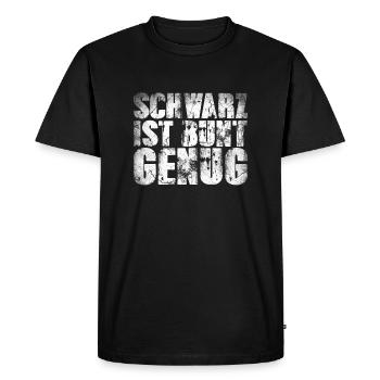 Schwarz ist bunt genug - Männer Premium Bio T-Shirt - Schwarz - Vorne - Nico (187cm)