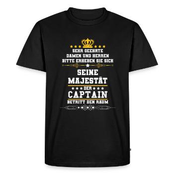 Capitaine - T-shirt Premium bio Homme - noir - Devant - Nico (187cm)
