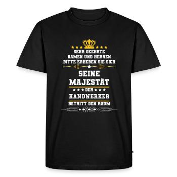 Handwerker - Männer Premium Bio T-Shirt - Schwarz - Vorne - Nico (187cm)