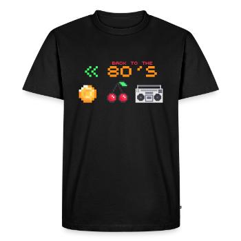 Années 80 - T-shirt Premium bio Homme - noir - Devant - Nico (187cm)