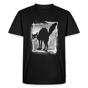 schwarze Katze I Antifa I Anarchy cat I Sab Cat - Männer Premium Bio T-Shirt - Schwarz - Vorne - Nico (187cm)